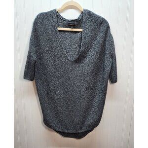 Express Womens Marled Grey Short/half Sleeve Sweater Top SP